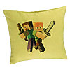 Perna Decorativa, Model Minecraft, 40x40 cm, Verde, Husa Detasabila, Burduf 7 Perna Decorativa