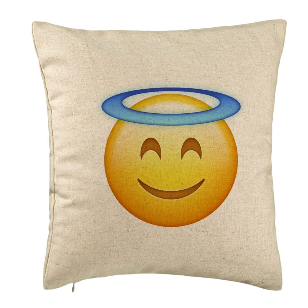 Perna Decorativa, Model Model Emoji Zen, 40x40 cm, Bej, Husa Detasabila, Burduf 5 Perna Decorativa