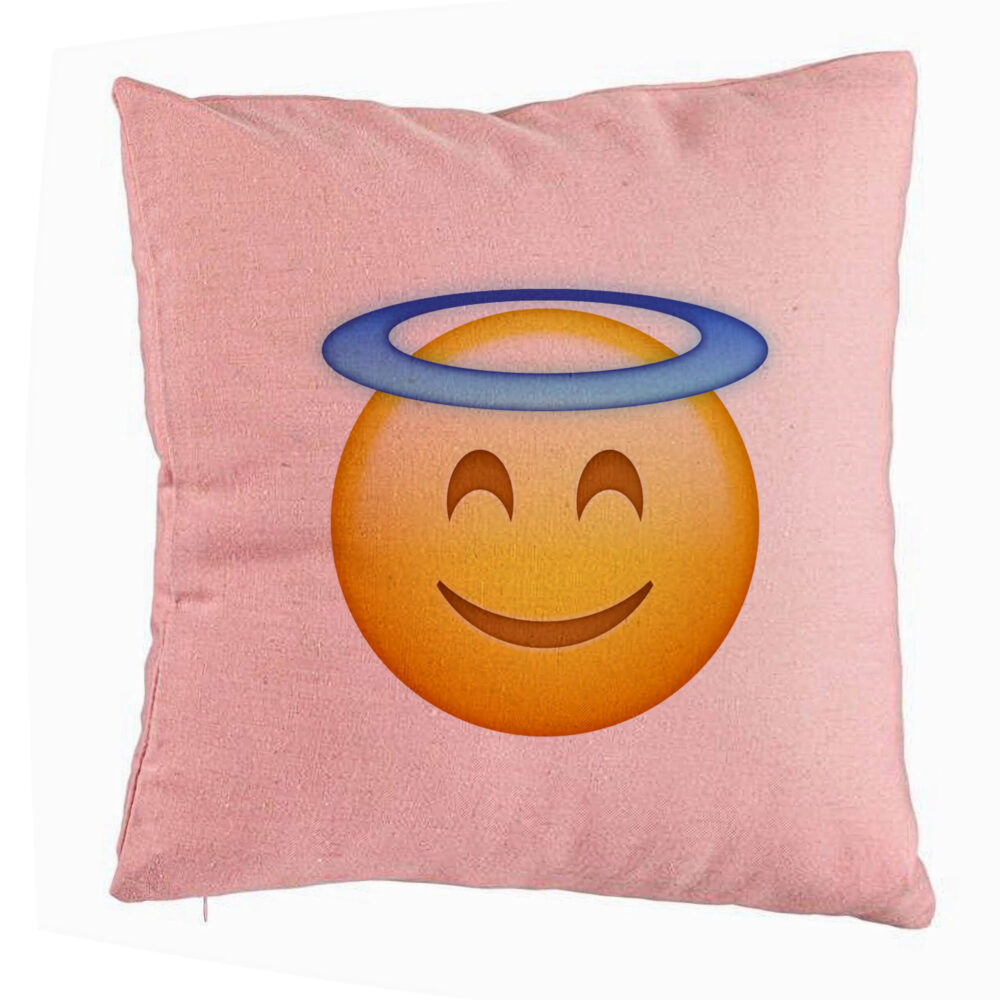 Perna Decorativa, Model Model Emoji Zen, 40x40 cm, Roz, Husa Detasabila, Burduf 5 Perna Decorativa