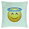 Perna Decorativa, Model Model Emoji Zen, 40x40 cm, Verde Menta, Husa Detasabila, Burduf 22 Perna Decorativa