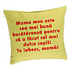 Perna Decorativa, Model Model Pentru Mama Te iubesc 6, 40x40 cm, Verde, Husa Detasabila, Burduf 7 Perna Decorativa