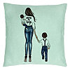 Perna Decorativa, Model Mom of Boys, 40x40 cm, Verde Menta, Husa Detasabila, Burduf 22 Perna Decorativa
