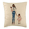 Perna Decorativa, Model Mom of Girls, 40x40 cm, Bej, Husa Detasabila, Burduf 7 Perna Decorativa