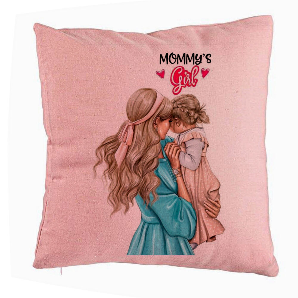 Perna Decorativa, Model Mommy's Girl, 40x40 cm, Roz, Husa Detasabila, Burduf 5 Perna Decorativa