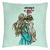 Perna Decorativa, Model Mommy's Girl, 40x40 cm, Verde Menta, Husa Detasabila, Burduf 22 Perna Decorativa