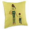Perna Decorativa, Model Mother of a Prince, 40x40 cm, Verde, Husa Detasabila, Burduf 7 Perna Decorativa
