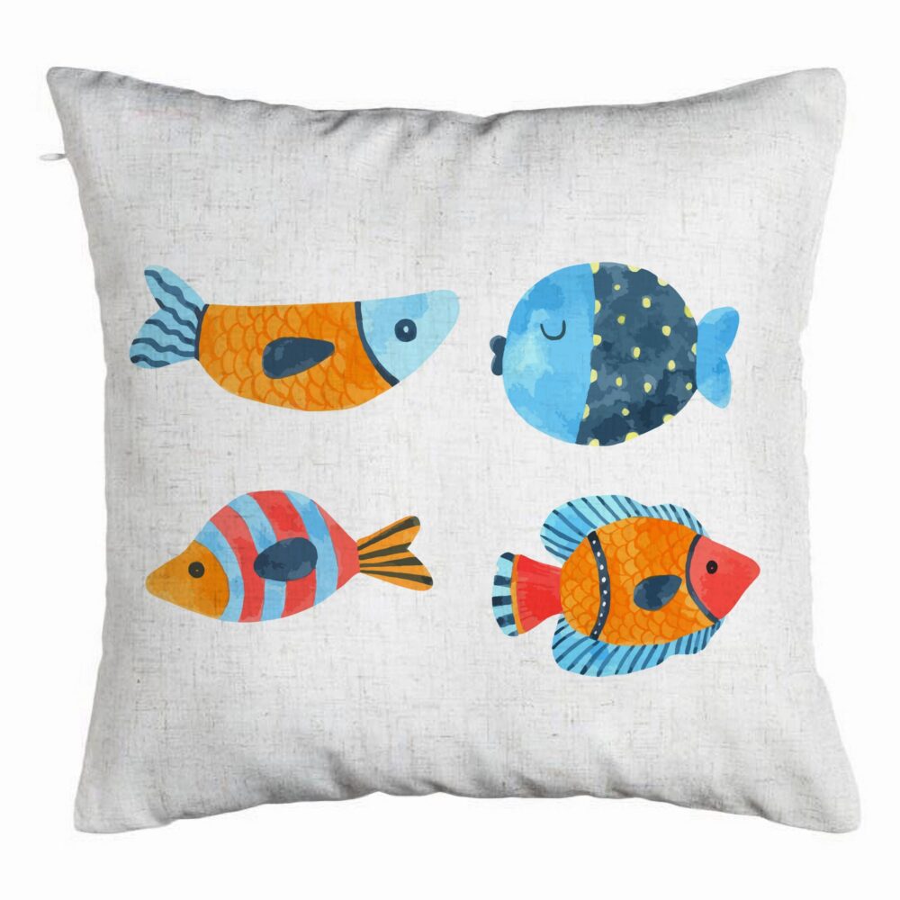 Perna Decorativa, Model Multicolor Pesti, 40x40 cm, Alb Murdar, Husa Detasabila, Burduf 5 Perna Decorativa