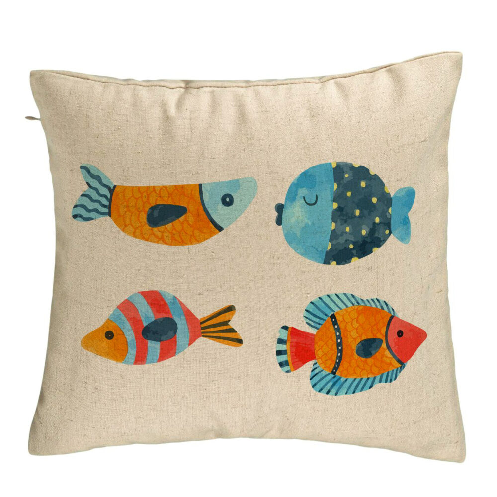 Perna Decorativa, Model Multicolor Pesti, 40x40 cm, Bej, Husa Detasabila, Burduf 5 Perna Decorativa