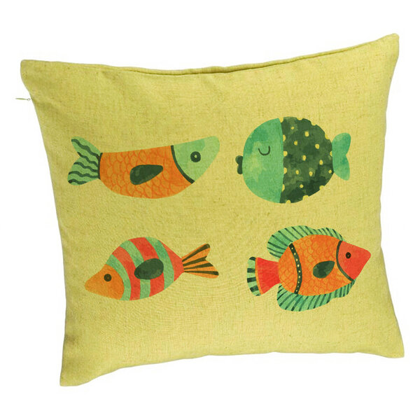 Perna Decorativa, Model Multicolor Pesti, 40x40 cm, Verde, Husa Detasabila, Burduf 5 Perna Decorativa