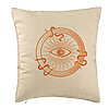 Perna Decorativa, Model Mystic Eye, 40x40 cm, Bej, Husa Detasabila, Burduf 7 Perna Decorativa