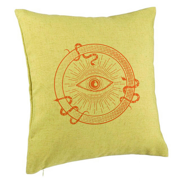 Perna Decorativa, Model Mystic Eye, 40x40 cm, Verde, Husa Detasabila, Burduf 5 Perna Decorativa