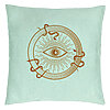 Perna Decorativa, Model Mystic Eye, 40x40 cm, Verde Menta, Husa Detasabila, Burduf 22 Perna Decorativa