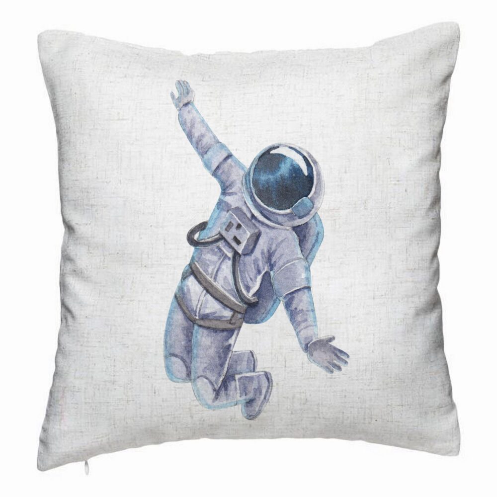 Perna Decorativa, Model On the Moon, 40x40 cm, Alb Murdar, Husa Detasabila, Burduf 5 Perna Decorativa