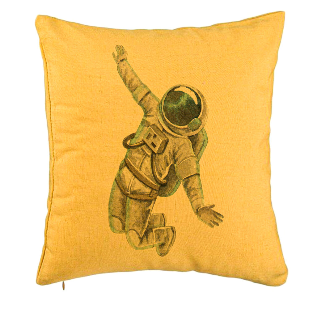 Perna Decorativa, Model On the Moon, 40x40 cm, Galben, Husa Detasabila, Burduf 5 Perna Decorativa