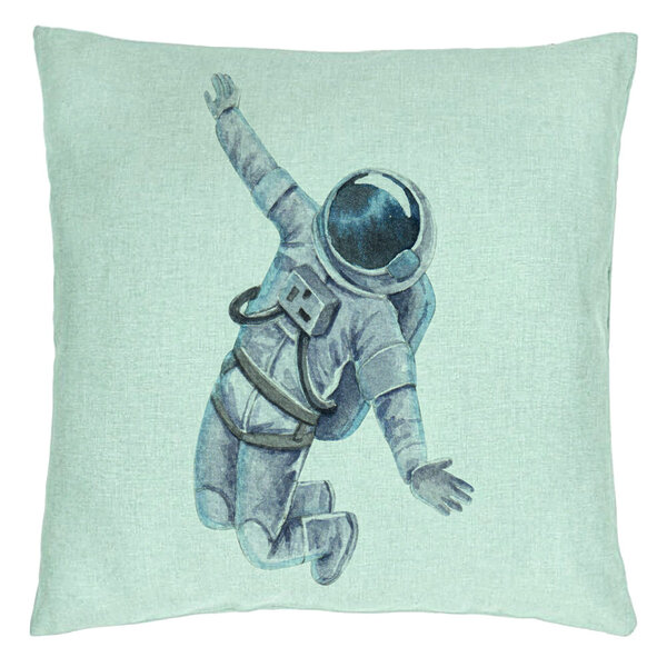 Perna Decorativa, Model On the Moon, 40x40 cm, Verde Menta, Husa Detasabila, Burduf 15 Perna Decorativa