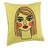 Perna Decorativa, Model Paint, 40x40 cm, Verde, Husa Detasabila, Burduf 7 Perna Decorativa