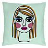 Perna Decorativa, Model Paint, 40x40 cm, Verde Menta, Husa Detasabila, Burduf 22 Perna Decorativa