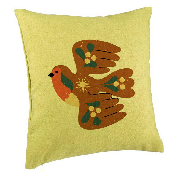 Perna Decorativa, Model Pasare, 40x40 cm, Verde, Husa Detasabila, Burduf 5 Perna Decorativa