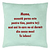 Perna Decorativa, Model Pentru Mama Te iubesc 3, 40x40 cm, Verde Menta, Husa Detasabila, Burduf 22 Perna Decorativa