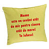 Perna Decorativa, Model Pentru Mama Te iubesc, 40x40 cm, Verde, Husa Detasabila, Burduf 7 Perna Decorativa