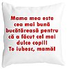 Perna Decorativa, Model Pentru Mama Te iubesc 6,40x40 cm, Alba, Mata, Husa Detasabila, Burduf 16 Perna Decorativa