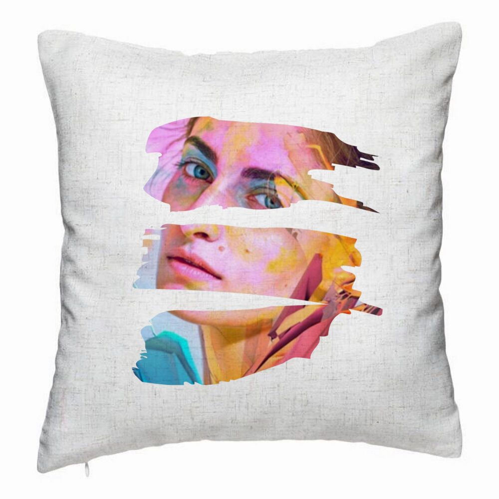 Perna Decorativa, Model Photo Art, 40x40 cm, Alb Murdar, Husa Detasabila, Burduf 5 Perna Decorativa