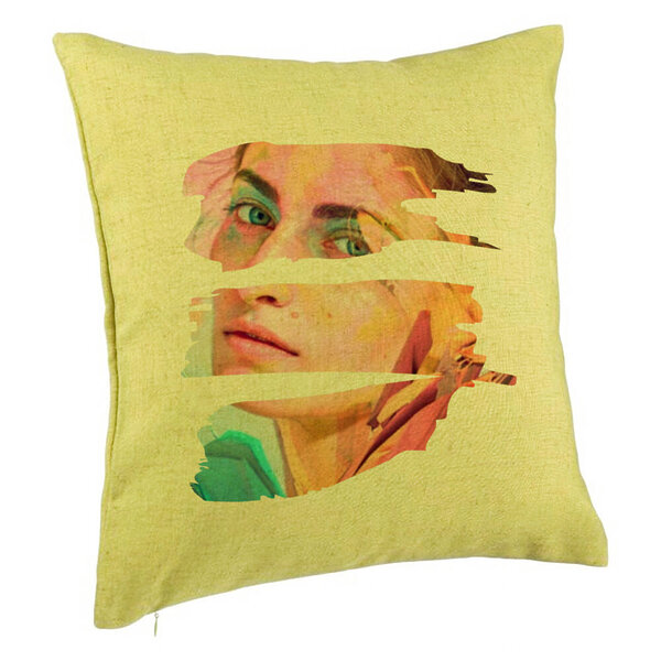 Perna Decorativa, Model Photo Art, 40x40 cm, Verde, Husa Detasabila, Burduf 5 Perna Decorativa