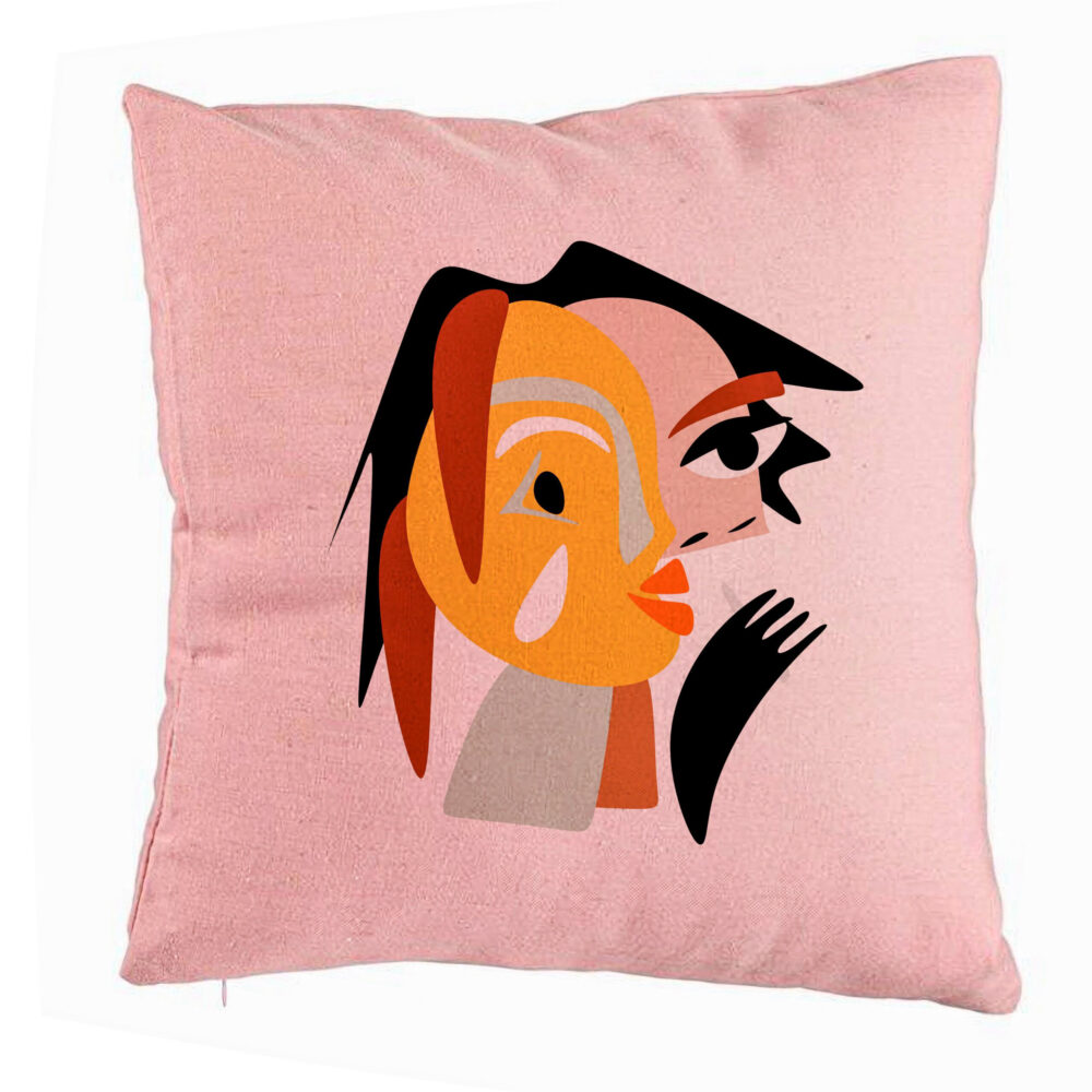 Perna Decorativa, Model Picasso style 2, 40x40 cm, Roz, Husa Detasabila, Burduf 5 Perna Decorativa