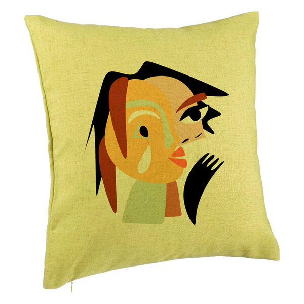 Perna Decorativa, Model Picasso style 2, 40x40 cm, Verde, Husa Detasabila, Burduf 5 Perna Decorativa