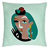 Perna Decorativa, Model Picasso style, 40x40 cm, Verde Menta, Husa Detasabila, Burduf 22 Perna Decorativa