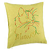 Perna Decorativa, Model Pisica Meow, 40x40 cm, Verde, Husa Detasabila, Burduf 7 Perna Decorativa