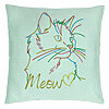 Perna Decorativa, Model Pisica Meow, 40x40 cm, Verde Menta, Husa Detasabila, Burduf 22 Perna Decorativa