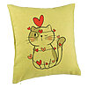 Perna Decorativa, Model Pisicuta, 40x40 cm, Verde, Husa Detasabila, Burduf 7 Perna Decorativa