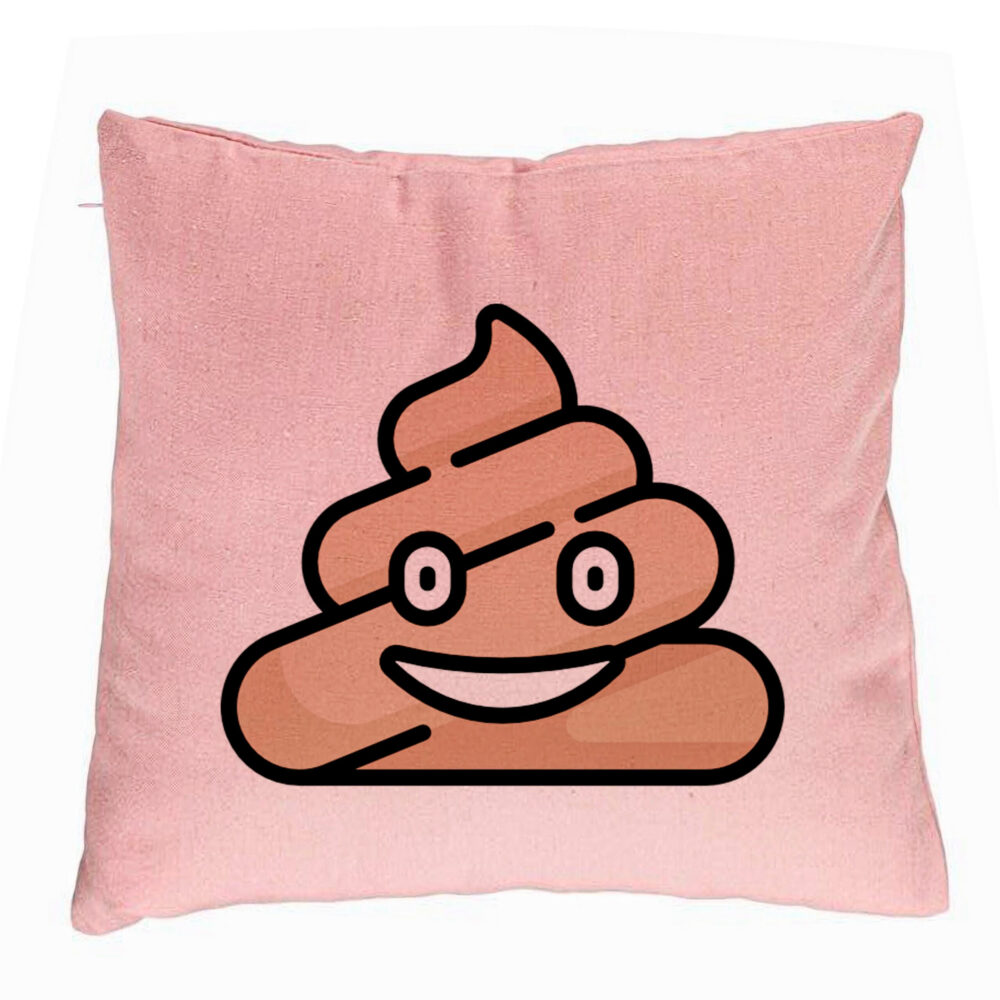 Perna Decorativa, Model Poo Emoji, 40x40 cm, Roz, Husa Detasabila, Burduf 5 Perna Decorativa