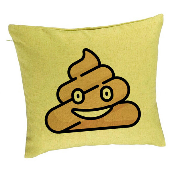 Perna Decorativa, Model Poo Emoji, 40x40 cm, Verde, Husa Detasabila, Burduf 5 Perna Decorativa