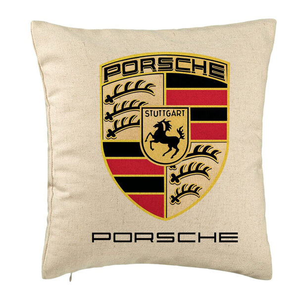 Perna Decorativa, Model Porsche, 40x40 cm, Bej, Husa Detasabila, Burduf 5 Perna Decorativa