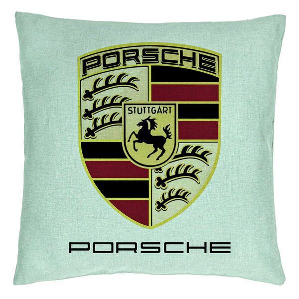 Perna Decorativa, Model Porsche, 40x40 cm, Verde Menta, Husa Detasabila, Burduf 15 Perna Decorativa