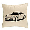 Perna Decorativa, Model Porsche 911, 40x40 cm, Bej, Husa Detasabila, Burduf 7 Perna Decorativa