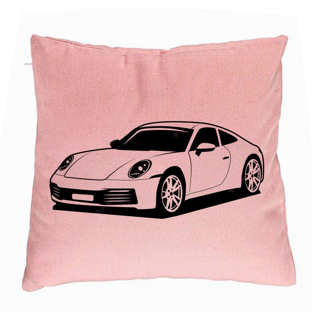 Perna Decorativa, Model Porsche 911, 40x40 cm, Roz, Husa Detasabila, Burduf 5 Perna Decorativa