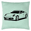 Perna Decorativa, Model Porsche 911, 40x40 cm, Verde Menta, Husa Detasabila, Burduf 22 Perna Decorativa