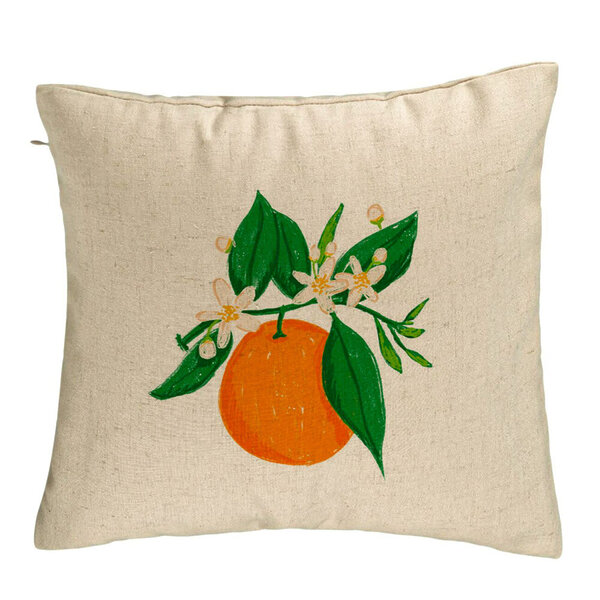 Perna Decorativa, Model Portocala, 40x40 cm, Bej, Husa Detasabila, Burduf 5 Perna Decorativa