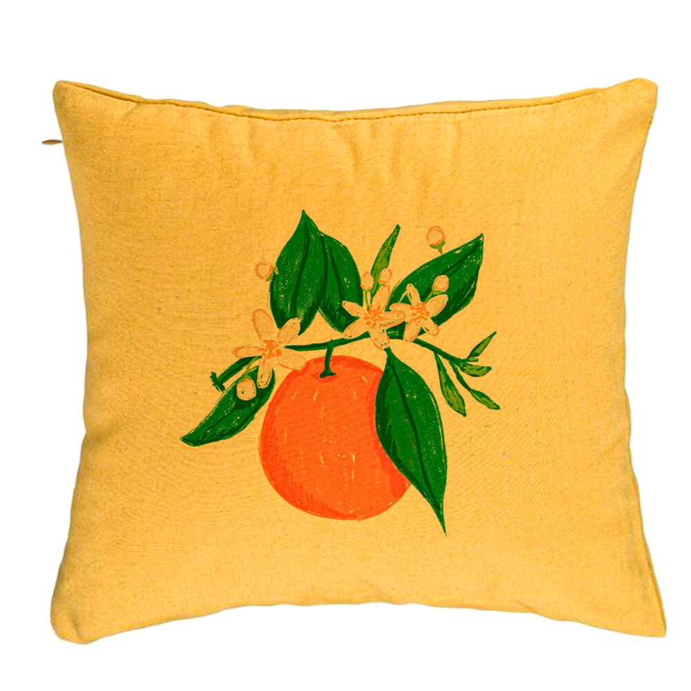 Perna Decorativa, Model Portocala, 40x40 cm, Galben, Husa Detasabila, Burduf 5 Perna Decorativa
