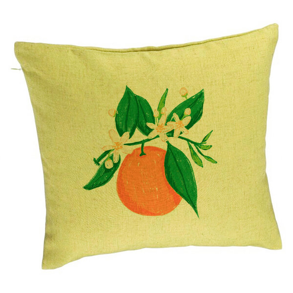 Perna Decorativa, Model Portocala, 40x40 cm, Verde, Husa Detasabila, Burduf 5 Perna Decorativa