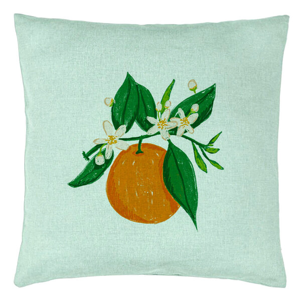 Perna Decorativa, Model Portocala, 40x40 cm, Verde Menta, Husa Detasabila, Burduf 15 Perna Decorativa