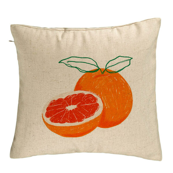 Perna Decorativa, Model Portocale, 40x40 cm, Bej, Husa Detasabila, Burduf 5 Perna Decorativa