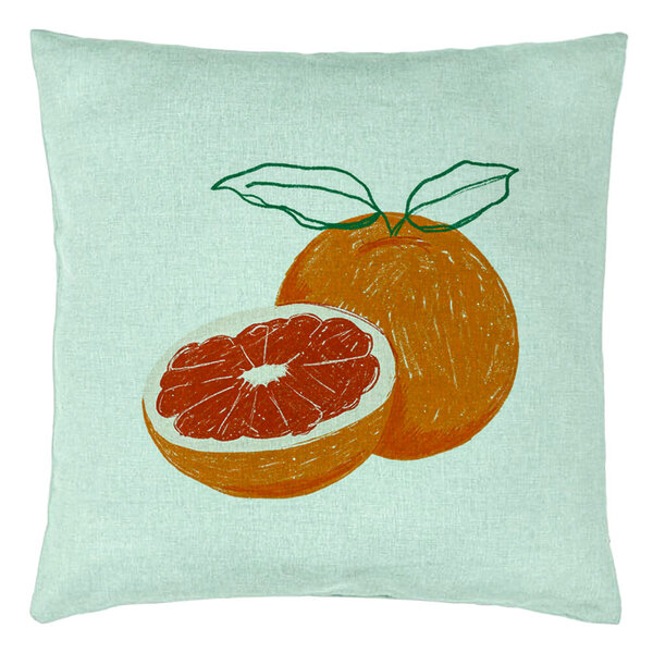 Perna Decorativa, Model Portocale, 40x40 cm, Verde Menta, Husa Detasabila, Burduf 15 Perna Decorativa