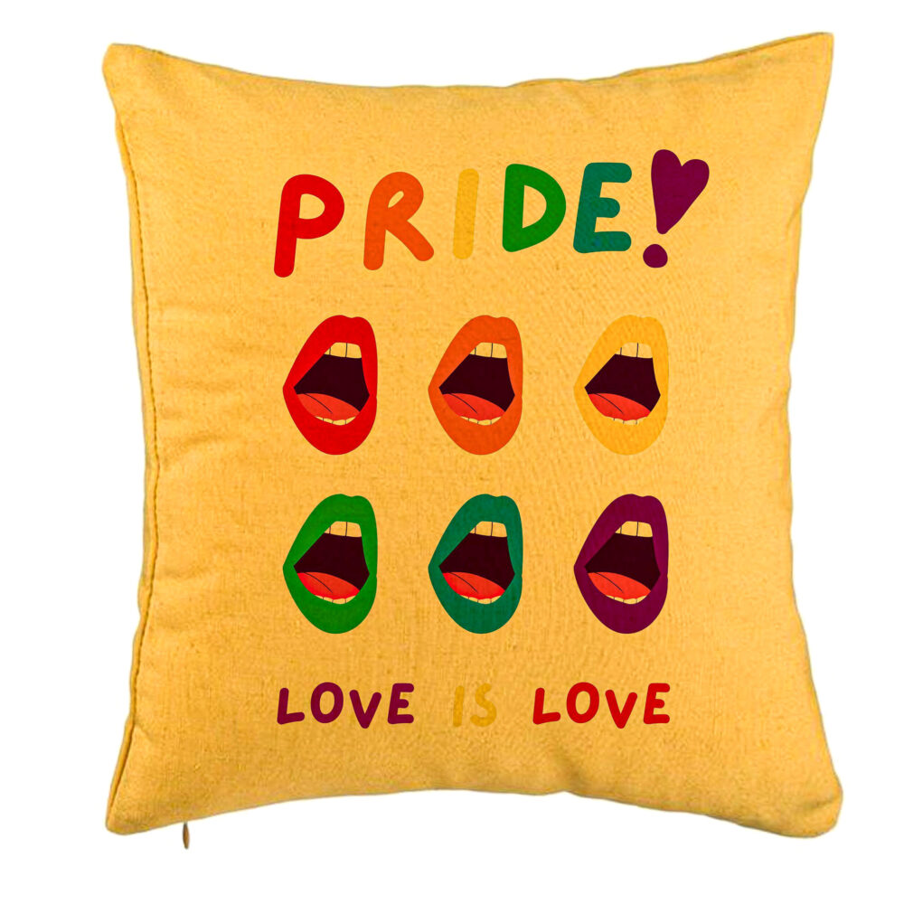 Perna Decorativa, Model Pride, 40x40 cm, Galben, Husa Detasabila, Burduf 5 Perna Decorativa