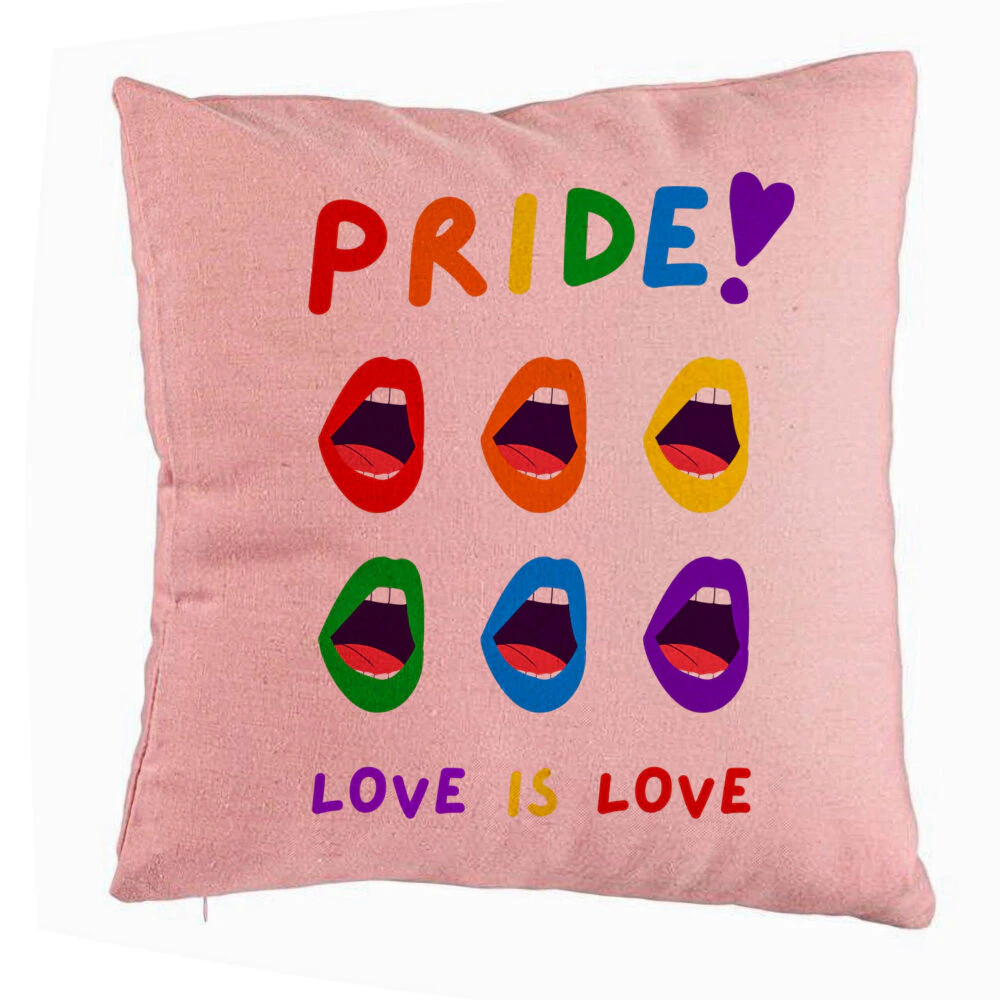 Perna Decorativa, Model Pride, 40x40 cm, Roz, Husa Detasabila, Burduf 5 Perna Decorativa