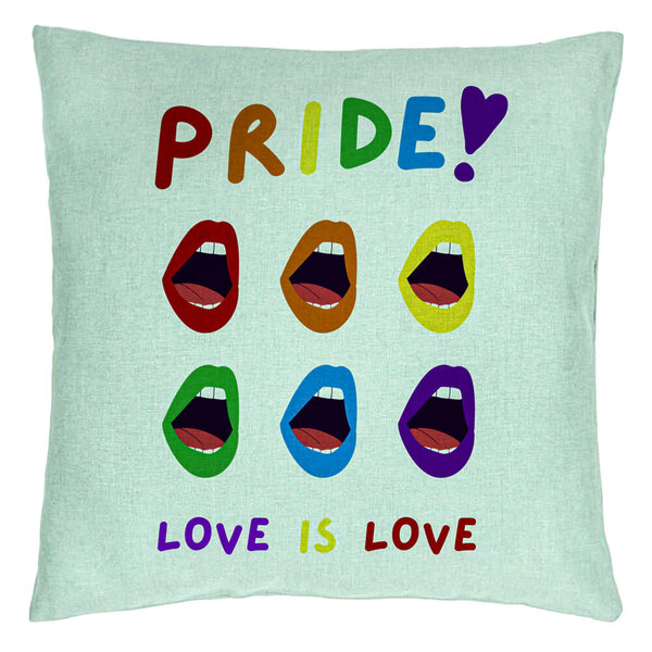 Perna Decorativa, Model Pride, 40x40 cm, Verde Menta, Husa Detasabila, Burduf 15 Perna Decorativa