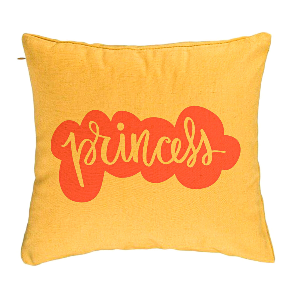 Perna Decorativa, Model Princess, 40x40 cm, Galben, Husa Detasabila, Burduf 5 Perna Decorativa